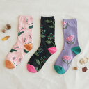 松尾ミユキ ソックス 靴下(Floral)レディース 綿 カジュアル コットン 花柄 植物 フラワー プランツ おしゃれ かわいい 北欧 雑貨 ギフト プレゼント