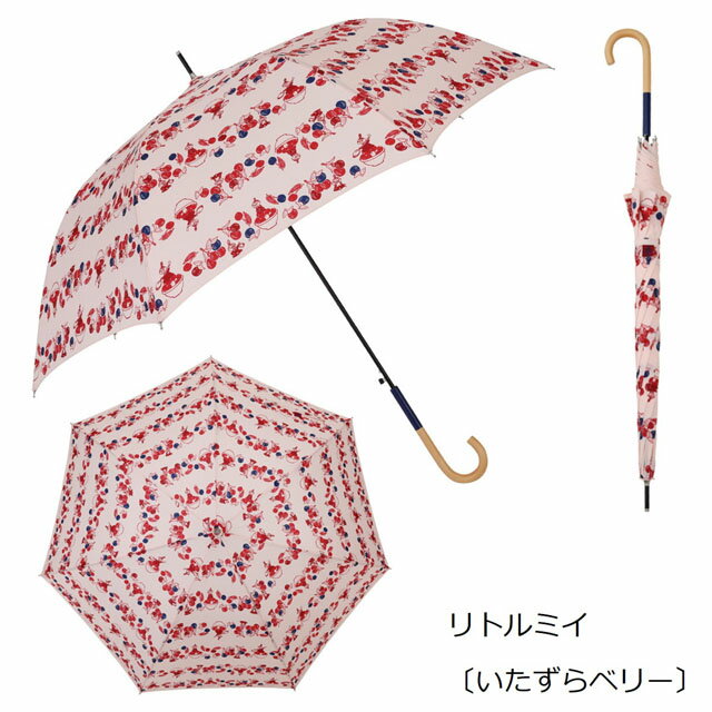 雨晴兼用 ムーミン リトルミイ 長傘 雨傘 クイックオープン UVカット 軽量 グラスファイバー骨 北欧 雑貨 ギフト プレゼント