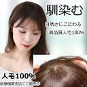 人毛 部分 ウィッグ 女性用 トップ かつら ヘアピース 部分ウィッグ 人毛ヘアピース 人毛100% 自然 ダークブラウン 部分かつら 部分ピース 脱毛 抗がん...