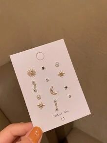 Rakuten - 月＆星　アシンメトリー ピアス セット　スター　ムーン　star　moon