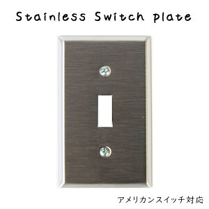 ステンレスへアライン スイッチプレート 1口 スイッチカバー アメリカンスイッチプレート アメリカンスイッチ専用プレート 1スイッチ 1穴シルバー 銀色 ステンレス リフォーム リノベーション 改築 改修 改装 施工 インテリア 戸建て 分譲 リビング