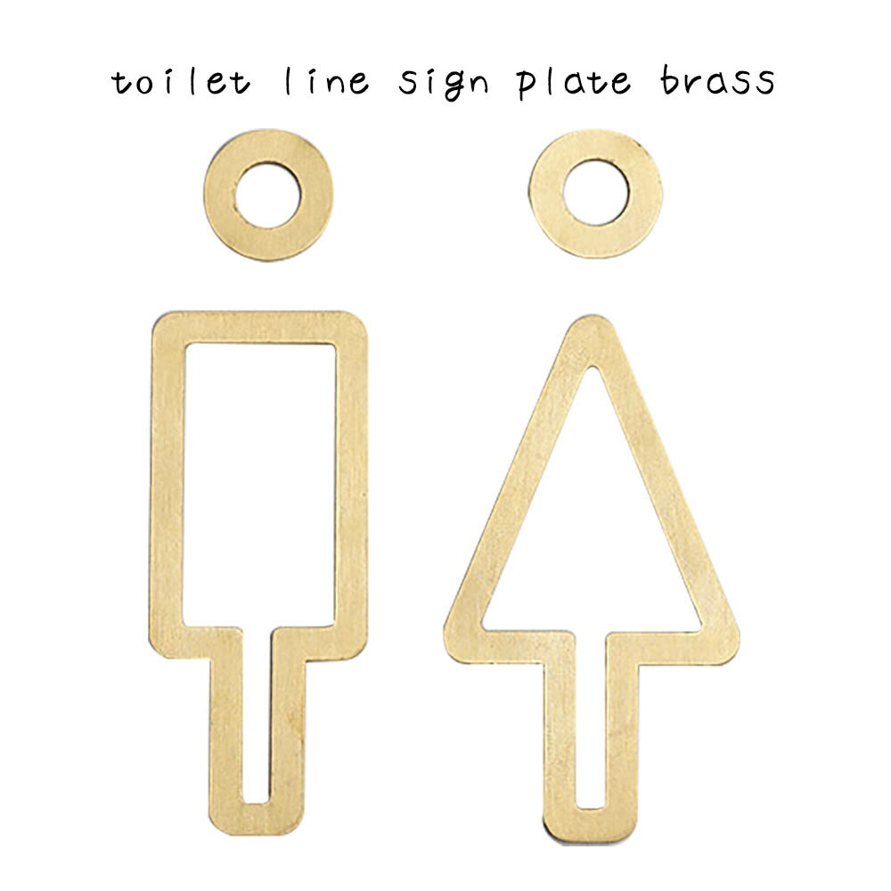 Rakuten - toilet line sign plate brass シンプル おしゃれ かわいい 可愛い かっこいい クール スタイリッシュ トイレ お手洗い 表札 サイン 上品 金色 真鍮 ゴールド 店舗用 家庭用