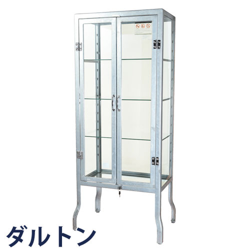 DULTON ダルトン ドクターキャビネット L ガルバナイズド Doctor cabinet L Hot-dip galvanized ガラスキャビネット 収納家具 キャビネット ガラス棚 コレクションケース コレクションラック フィギュアラック フィギュアケース 薬品棚 飾り棚 ガラスシェルフ