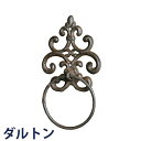 『DULTON ダルトン タオルリング TOWEL RING TR0638』 タオル掛け タオルハンガー タオルかけ タオルホルダー ふきん掛け アイアン おしゃれ ダルトン オシャレ アンティーク調 レトロ シック リング 壁掛け さび加工 アイボリー グレー 白系 ホワイト系 コンパクト スリムの写真