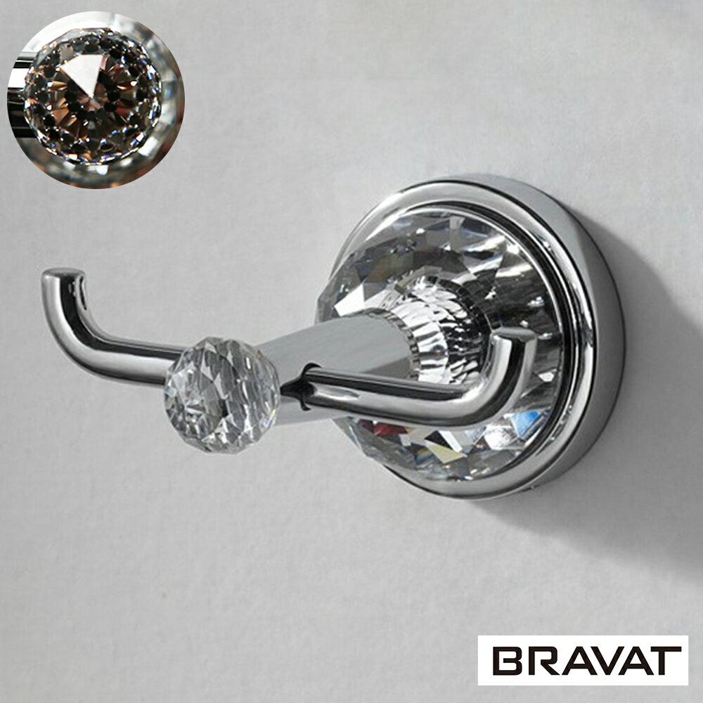 フック BRAVAT SWAROVSKI Crytal タオルハンガー コートフック 壁掛けフック タオルかけ タオル掛け タオルホルダー 真鍮 スワロフスキー...