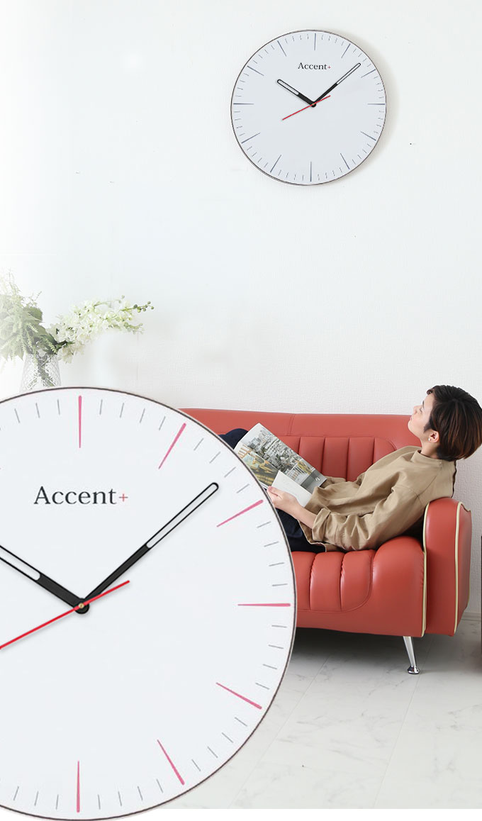 A+ (アクセントプラス) シンプルを極めたミニマムデザイン 大型時計 シンプルライン 60cm 見やすい 大きい 掛け時計 おしゃれ 掛時計 壁掛け時計 巨大時計 掛け時計 大型 スイープ 連続秒針 新築祝い 開店祝い ギフト リビング オフィス 子供部屋 おしゃれ [2]