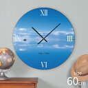 Toki×Tabi ウユニ塩湖 -青の世界- 60cm 大型時計 秒針あり 大きい 時計 壁掛け時計 日本製 絶景 風景 丸い 静か 青空 湖 海外 ボリビア 南米 自然 鏡面世界 青の世界