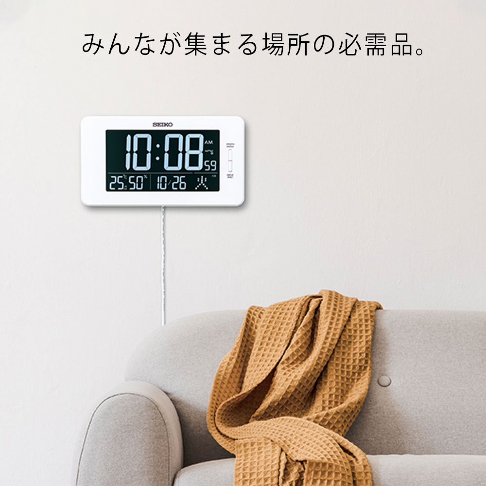 SEIKO セイコー 掛け置き時計 LED セイコー 掛け時計 置き時計 デジタル LED おしゃれ 電波時計 目覚まし時計 アラームクロック 目覚まし 置時計 デジタル時計 大型 電波置き時計 電波置時計 壁掛け時計 大きい カレンダー 温度 湿度 引っ越し祝い 新築祝い 見やすい [2]