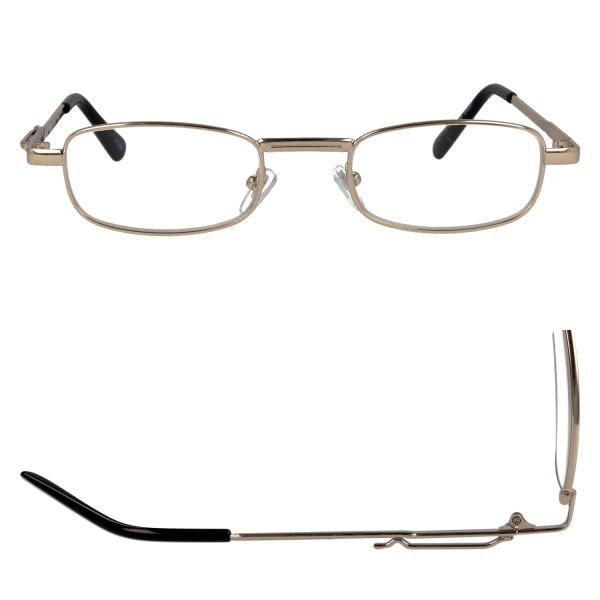 携帯用 老眼鏡 おしゃれ 持ち運び コンパクト テンプルクリップ付き スクエア型 シンプル メタル フルリム メガネフレーム 男性用 女性用 シニアグラス 読書用めがね リーディンググラス メガネケース付 40代 50代 60代 母の日 父の日 敬老の日 ビジネス オフィス