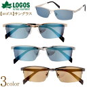 ロゴス LOGOS サングラス UVカット かっこいい ちょい悪 イカツイ 強面 メタルフレーム ハーフリム ナイロール 男性用 女性用 釣り フィッシング ドライブ 運転 おしゃれ メガネケース付(4)