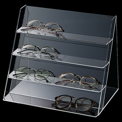 [5個入り]メガネ 老眼鏡 サングラス ケース置き ディスプレイ アクリル製 卓上めがねケースディスプレイ 店頭 展示 コレクション