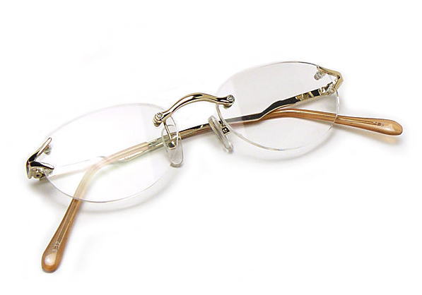 老眼鏡 シニアグラス おしゃれ メガネケース付 女性用 シンプル フチなしツーポイント メタル 丸型 オーバル フォーマル ビジネス オフィス 40代 50代 新聞 辞書 読書用メガネ リーディンググラス ゴールド