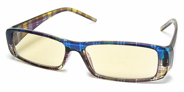 PC老眼鏡 パソコン用 スマホ ブルーライト約50カット ブラウンレンズ シニアグラス おしゃれ メガネケース付 男性用 女性用 フルリム スクエア 40代 50代 新聞 辞書 読書用メガネ リーディンググラス ネイビーチェック柄のサムネイル