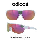 Adidas (アディダス) サングラス Zonyk Aero Midcut Basic L ゾニック エアロ ミッドカット ベーシック AD12-75-1200-L グレー/パープルミラー レンズ 人気モデル UVカット アウトドア ドライブ スポーツ