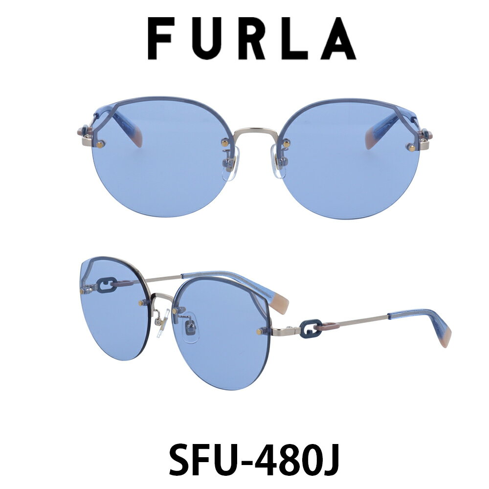 フルラ サングラス レディース FURLA SFU480J I88Y ホワイトゴールド/ライトブルー 人気ブランド UVカット キュート おしゃれ モード