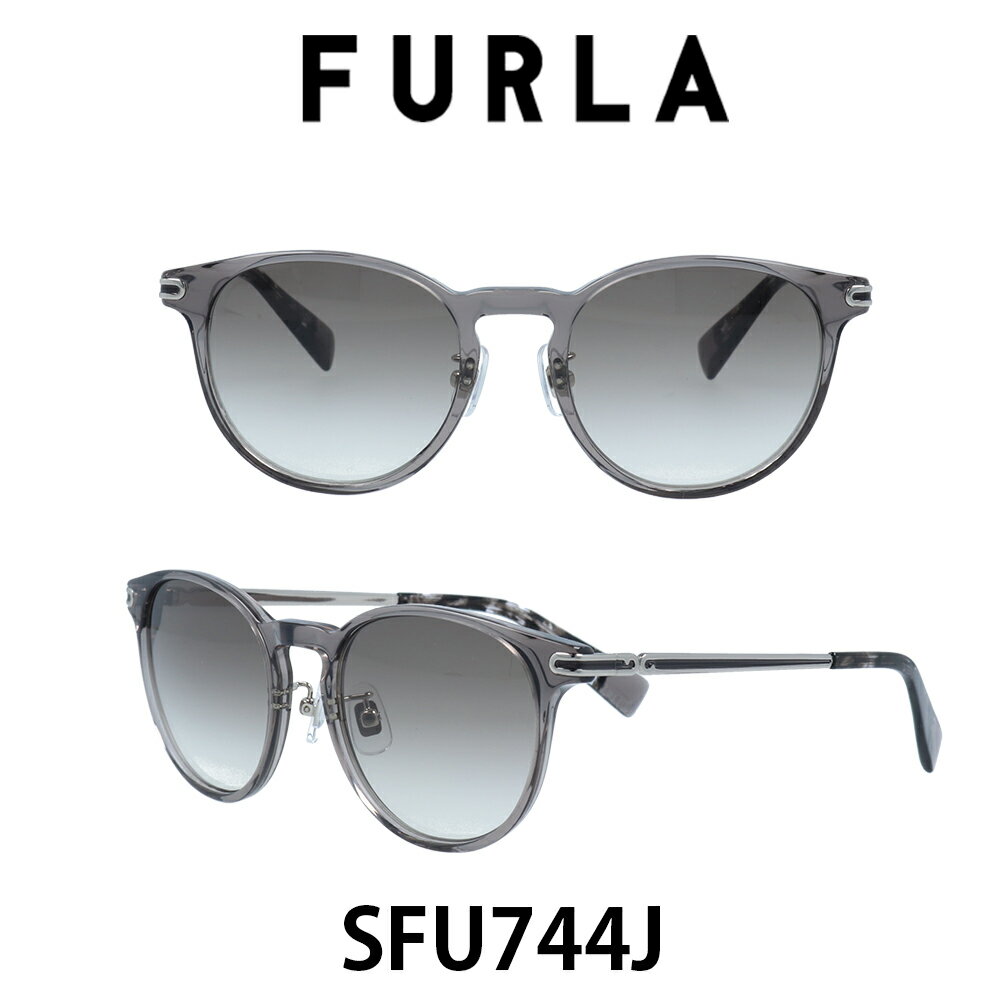 2024年 FURLA フルラサングラス SFU744J 819 (シャイニークリアチャコールグレー/グレーグラデーション) 女性　レディースサングラス　UVカット　スタイリッシュでトレンド感のあるデザイン　かけ心地の良くフィッティングのしやすい