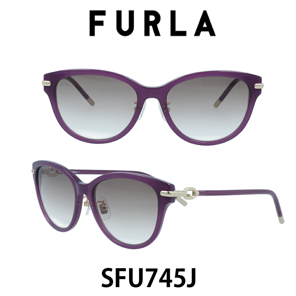 楽天メガネ・サングラスのプラネット2024年 FURLA フルラサングラス SFU745J 96Z （シャイニートランスルーセントパープル/ウォームライトグレーグラデーション） 女性　レディースサングラス　UVカット　スタイリッシュでトレンド感のあるデザイン　かけ心地の良くフィッティングのしやすい