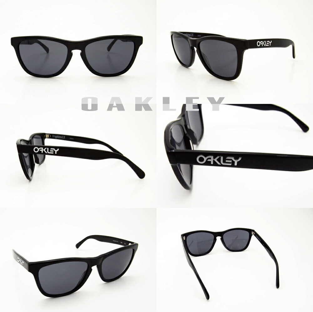 OAKLEY サングラス オークリー 野球 Sunglasses FROGSKINS 2043-01 Plished Black/Grey(オークリー サングラス フロッグスキン シャイニーブラック/グレー