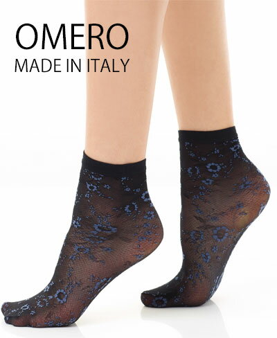 樂天商城 - 〔メール便送料無料〕イタリア製オメロ　花柄レースソックス　ROMEE　calzino OMERO