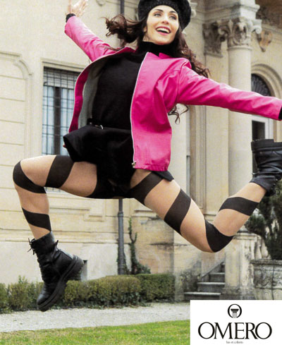 【メール便送付可能商品】サンプル品大放出！！イタリア製オメロスパイラルストッキング　SPIRAL20