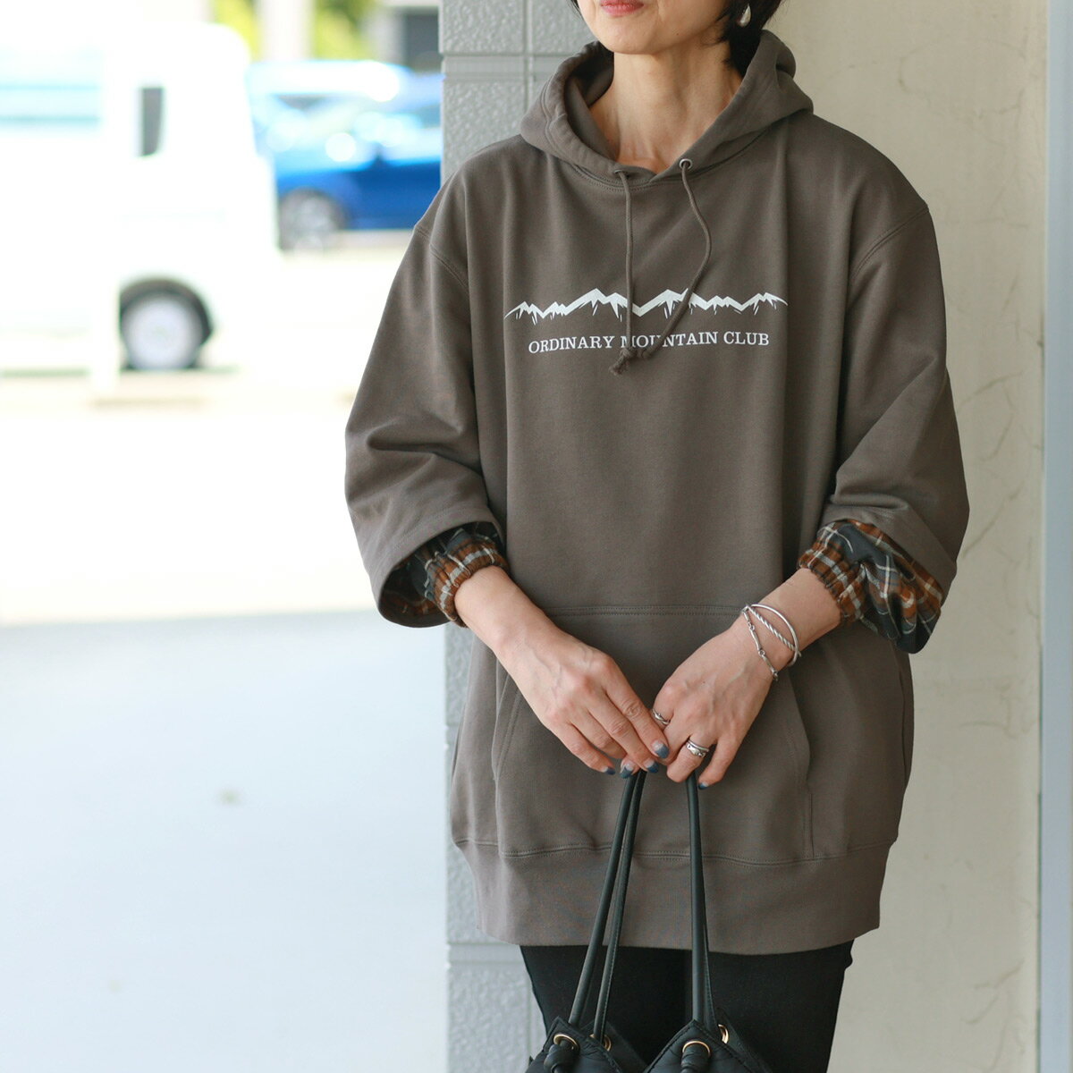 【送料無料】Boutique Ordinary (ブティーク オーディナリー) 　レイヤードスリーブ　コクーンパーカ【 レビューキャンペーン対象商品 】のサムネイル