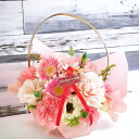 遅れてごめんね母の日 ギフト ピンク フラワーバスケット mother's day gift pink carnation flower basket