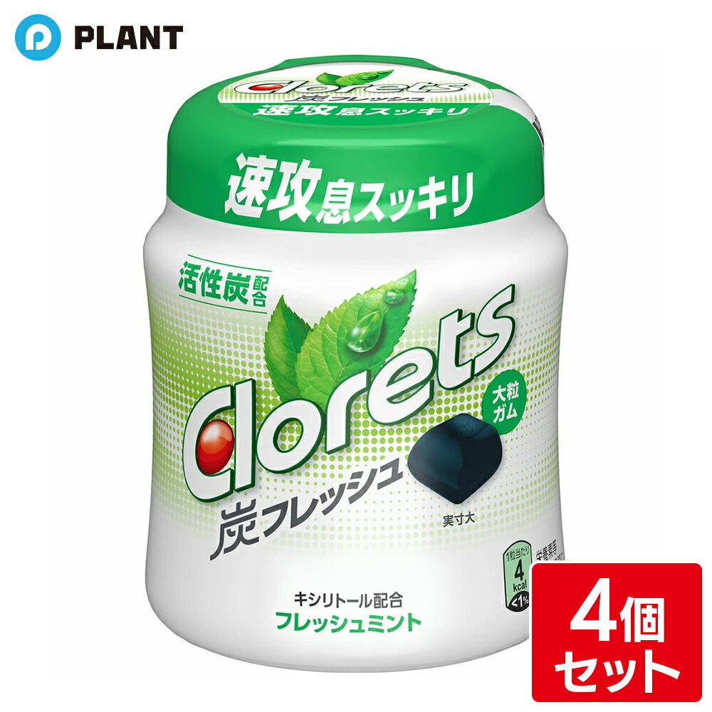 クロレッツ 炭フレッシュ フレッシュミント ボトル 112g×4個セット