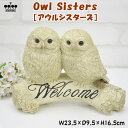 フクロウ ウェルカム オーナメント Owl Sisters アウルシスターズ ガーデン オブジェ アイボリー置物 アニマルズ ガーデニング 庭 幸運 縁起 ハッピー 寄り添う かわいい おしゃれ インテリア雑貨 結婚祝い 新築祝い プレゼント キシマ kishima ギフト包装無料