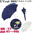 sale セール 日傘 晴雨兼用 パームツリー ネイビー/オフ long（ 長傘 uv加工 uvカット 遮熱 遮光 パラソル w.p.c 傘 wpc 長日傘 おしゃれ かわいい レディース