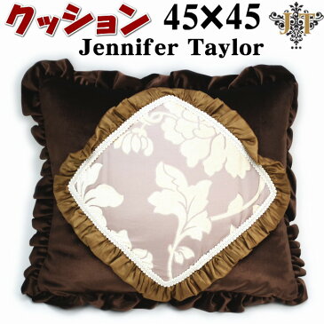 クッション Pillow ( 45×45cm ベージュ JENNIFER TAYLOR おしゃれ アンティーク 雑貨 ジェニファーテイラー クッションカバー取外可 布製 ローズ 薔薇 ヨーロッパ アンティーク風 クラシック インテリア 輸入雑貨 ギフト包装無料 ）