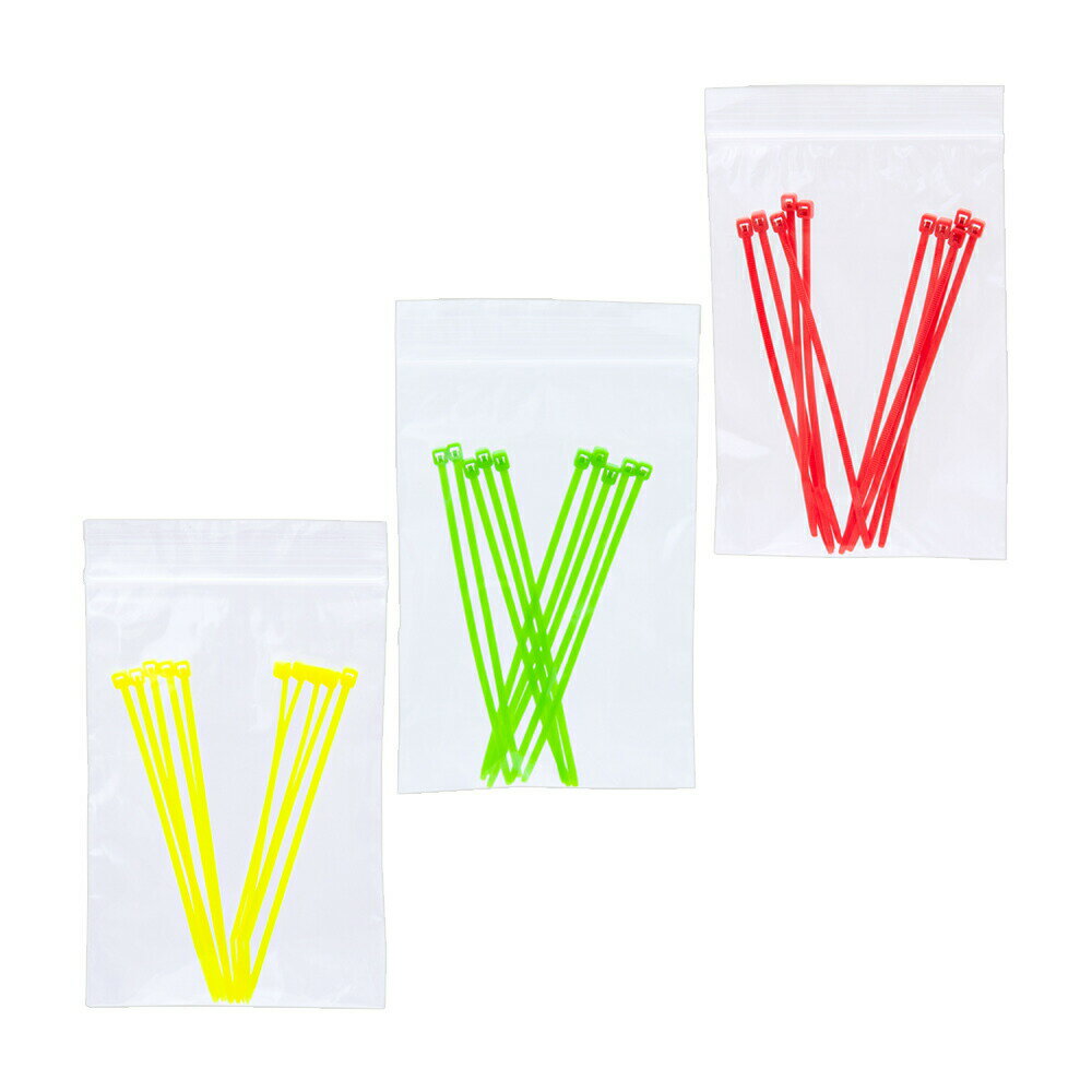 3色セット サンゴ・配線の仕分けに便利 結束バンド 蛍光3色 100mm 各10本ずつ