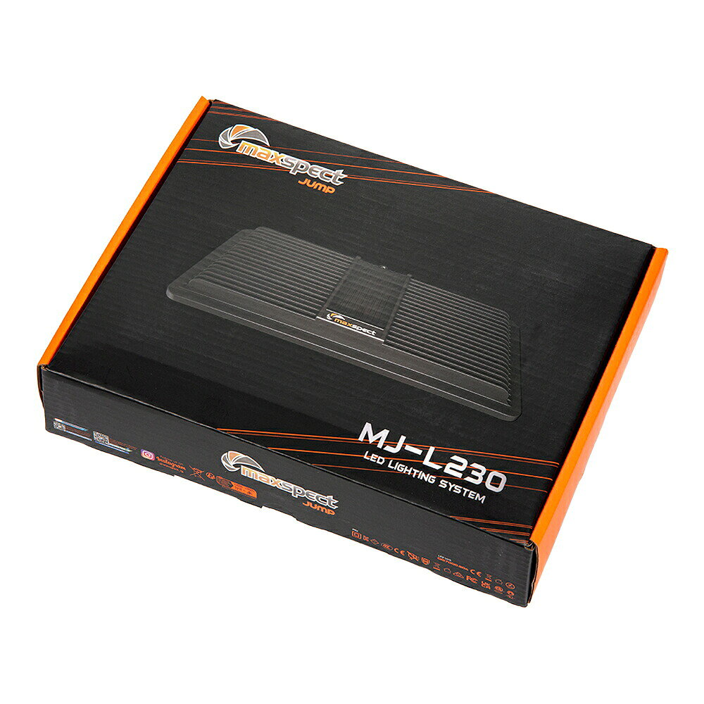 様々なスペクトルに簡単調整！maxspect　MJ−L230対象幅30〜50cm水槽（ガラス厚12mm以下）海水魚、サンゴなど特長●多相色温度テクノロジーを備えたフルスペクトルLED照明システムです。●全面アルミニウム合金ボディで、高級感あふれる外観を際立たせる。ファンレス・パッシブ冷却設計により、高効率な放熱と圧倒的な静音を実現。●LEDチップ数が43個に増強、前世代比で数量34．4％アップ！配置もさらに最適化され、より多様なサンゴを自由に飼育可能、より鮮やかで華やかな色彩を引き出します。●Maxspectの独自技術により、パフォーマンスを犠牲にすることなく様々なスペクトルに簡単に調整できます。●Syna−G　クラウドアプリにより、海外や旅行先からでもリモート制御が可能です。数量1セット仕様定格出力：30W電源：24V　1．5A適合水槽：幅30−60cmLEDチップ詳細薄青　465−470nm×15ディープブルー　450−55nm×24クールホワイト　9000−11000K×2UV　395−400nm×1バイオレット　410−420nm×1レンズ：90度高透明アクリルレンズ控制：ダイレクトなコントロール定時控制：6／10／12　時間タイマーサイズ（約）本体：幅242×奥行き124×高さ28．5mm重量（約）本体：845gご注意※本品はアクアリウム用品です。その他の製品には適合しませんので、あらかじめご了承ください。※スタンドは付属しておりますが、吊り下げワイヤーキットは別売です。取り付け方法に応じて別途お買い求めください。検索用キーワード水槽　ライト　maxspect　MJ−L230　LED　海水　サンゴ　水槽　ライト　照明　6971764813301　アクアリウム　アクアリウム用品　照明　LEDライト　LED照明　UV　ハイパーレッド　レッド　グリーン　ブルー　ウォームホワイト　ホワイト　シアンブルー　ディープブルー　バイオレット　ロイヤルブルー　クリアブルー　赤　緑　青　白　紫　アーム　スタンド　アーム式　スタント式　吊り下げ式　吊下式　混色　混色系　変色　変色系　海水水槽　海水魚　海水用　海水専用　海水魚用　サンゴ用　水槽用品　システムLED　systemLED_highend　maxspect　kak　y26m03　20260317