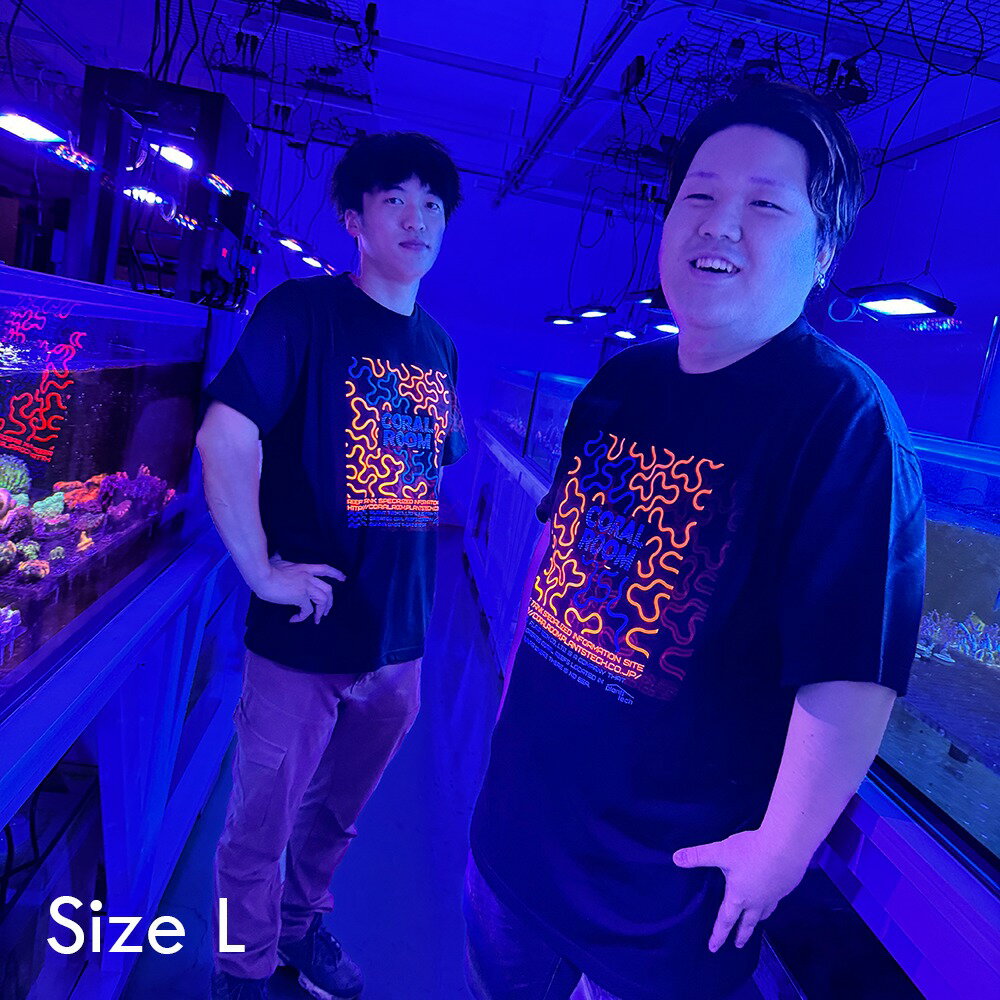 CORAL　ROOM　脳サンゴ蛍光　Tシャツ　L