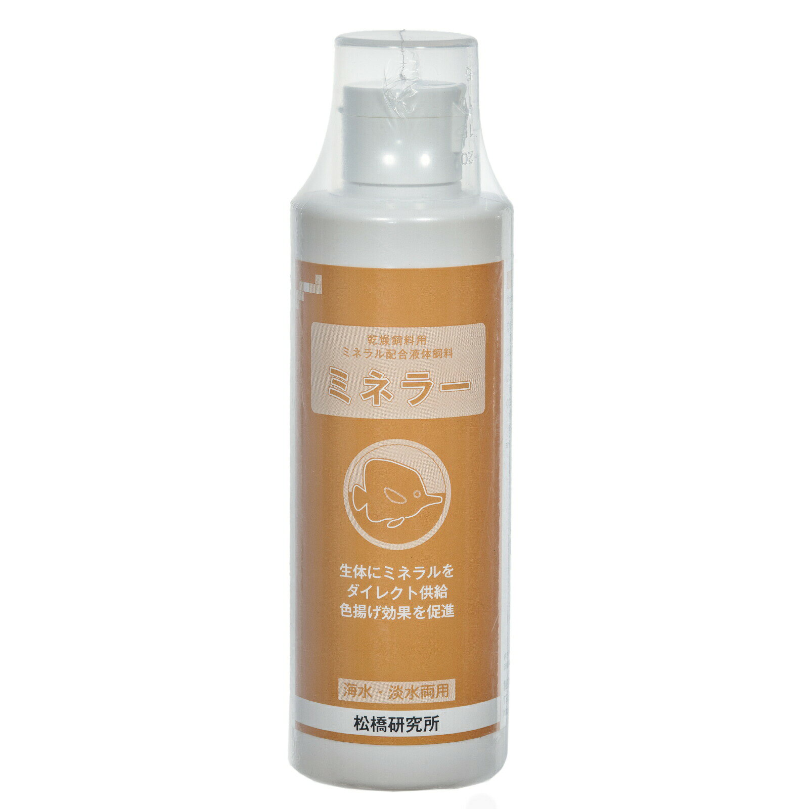 乾燥飼料用ミネラル添加剤！ 乾燥飼料用ミネラル配合液体飼料　ミネラー　海水・淡水両用　250ml 対象 淡水・海水両用 特長 ●生体に対して有効な各種必須ミネラルをバランスよく配合した添加剤です。●乾燥飼料に振りかけることで、不足しがちなミネラルの補給をサポートします。 内容量 250ml 成分 マグネシウム、カルシウム、カリウム、臭素、ストロンチウム、ホウ素、フッ素、リチウム、ヨウ素、バリウム、モリブデン、亜鉛、ニッケル、セシウム、鉄、銅、マンガン、パナジウム、クロム、セレン、ランタン、コバルト、セリウム、すず、リボフラビン、他 ご使用方法 ●容器に入れた乾燥飼料（粒エサなど）にばらけない程度にふりかけ、数分間ふやかしてから与えてください。●別売りのミクロタッチと組み合わせて使用すると、栄養豊富で多用途の飼料を簡単に作ることができます。 ご注意 ※本品はアクア用品です。目的以外の用途では使用しないでください。※本製品は水槽に添加して使用するものではございません。※使用したスポイトはボトルに戻さないでください。 検索用キーワードアクアリウム用品　海水　アクア用品　ミネラル調整剤　ミネラル添加剤　メンテナンス　微量元素　色揚げ　4560368560081　opa2_delete　ミネラル　ビタミン