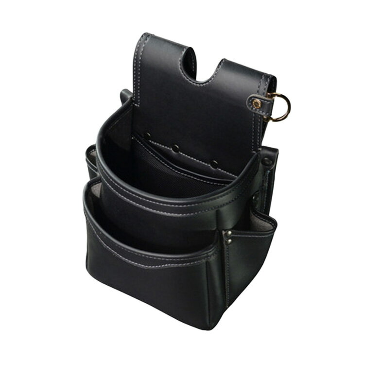 [エントリーでP+5倍] フジ矢 黒金 腰袋2段 LIGHT PU LEATHER SERIES AB-22BG