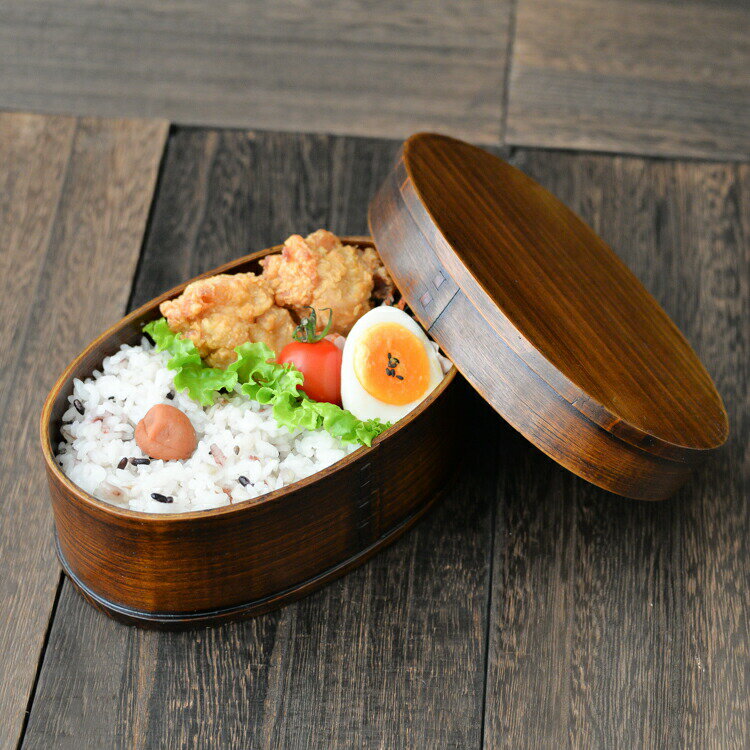 [9月エントリーでP10倍!] 若兆 わっぱ 一段弁当箱 漆 茶色 一段 弁当箱 弁当 ランチボックス おしゃれ プレゼント ギフト ランチ 昼ご飯 お弁当 木製 新生活