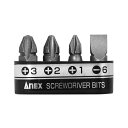 ANEX 溝付超短ビット プラス＆マイナス4PCS (手動ドライバー用) AK51P-B4