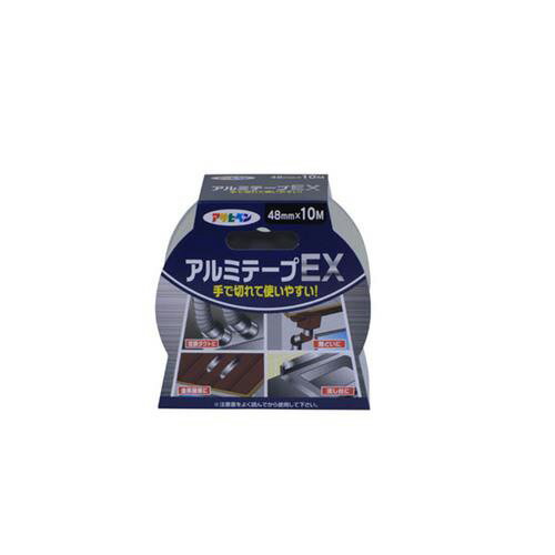 【商品情報】●手で切れて使いやすい。●水回りの隙間シールや屋外の金属部分の一時補修に便利。●手で切れて使いやすい。【用途】●流し台などの水回りやダクトの隙間シール、金属屋根や金属サイディング外壁、雨どいなどの一時補修。【商品仕様】●商品サイズ:48mm×10cm●個装サイズ(mm):W100×D50×H100●重量:140g【その他】●表示の用途以外に使用しないでください。高温になるところや電気絶縁用、人体には使用しないでください。●テープの端で手を切るなどケガをする恐れがありますので、作業時は厚手の手袋を使用してください。●貼る面のほこりや油分を拭き取り、よく乾かしてから使用してください。●ザラザラした面など接着性が充分に得られない部分には使用しないでください。●素材によっては、はがす際に下地を破損したり、のり残りすることがあります。●幼児の手の届かないところに保管し、子供がいたずらをしないように注意してください。●直射日光の当たるところを避け、涼しいところに保管してください。関連商品アサヒペン パワーテープ クリヤメッシュ 36mmX4M T044...アサヒペン パワーテープ クリヤメッシュ 48mmX10M T104...アサヒペン アルミテープEX 48mmx10mx3P...340円510円850円アサヒペン 布コロナマスカーS M-550S 550mmX25m 養生...アサヒペン パワーテープ 36mm×4m シルバー T041 補修 保...アサヒペン パワーテープ 36mm×4m ホワイト T042 補修 保...300円260円260円アサヒペン パワーテープ 36mm×4m ブラック T043 補修 保...JOINT-LOCK JPT-20 フロアタイル見切り材専用両面テープ...アサヒペン COBRAノンスリップテープ2.5cm×3m黒 CB-00...260円270円370円