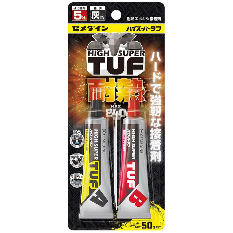 耐熱 耐水 パテ 接着剤 ハイスーパータフ P50gセット セメダイン