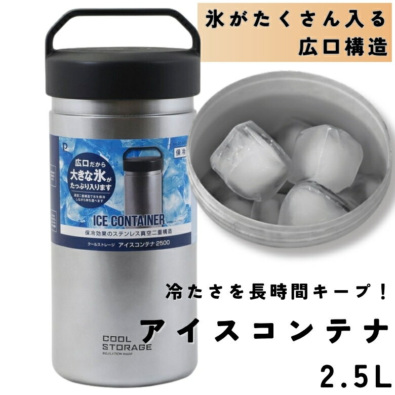【氷の持ち運びに最適】 アイスコンテナ 2.5L クールストレージ 2500ml 保冷 パール金属 氷 タンク ケ..