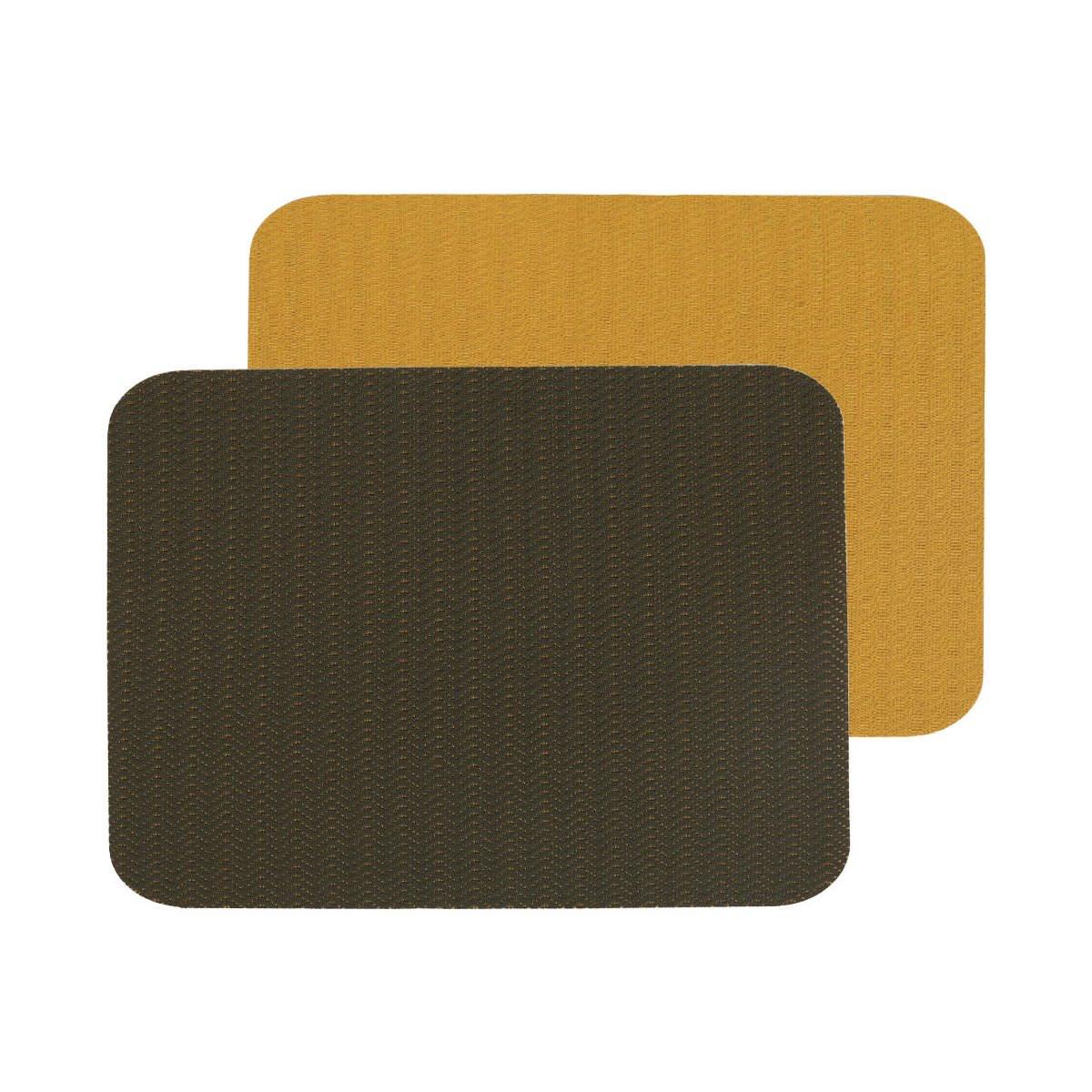 DULTON ランチョンマット PLACE MAT HERRINGBONE SQ グリーンxイエロー 35×48