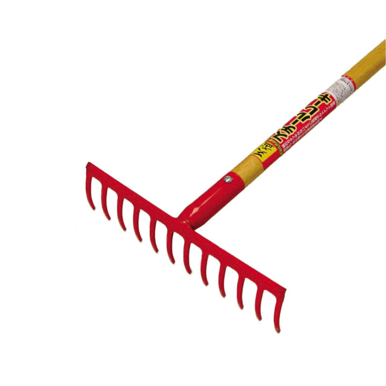 [ポイント最大15倍] ドウカン 天盃印スチールレーキジョレン 12本爪1350mm柄付 DK-830