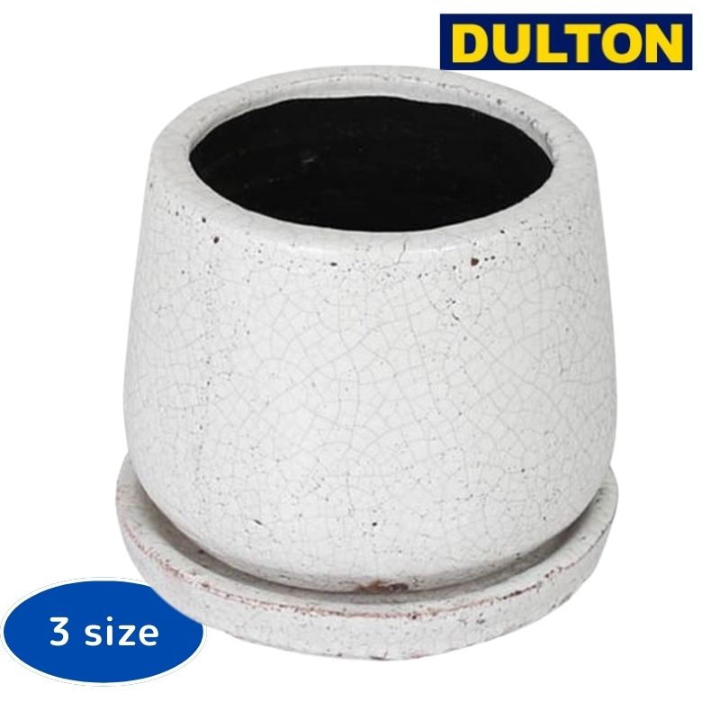 Rakuten - DULTON ダルトン フラワーポット S 高さ11cm グレイズドポット ラウンド ホワイト