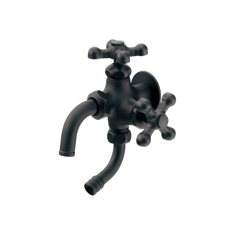 GAONA ガーデン水栓 庭 おしゃれ 二口蛇口 ホース接続 マットブラック モダン DIY GA-RE008 水道 カクダイ ガオナ