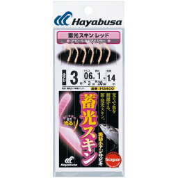 ハヤブサ (Hayabusa) 釣り 仕掛け サビキ 蓄光スキンサビキ (堤防小アジ五目) レッド HS400 5号 ハリス1