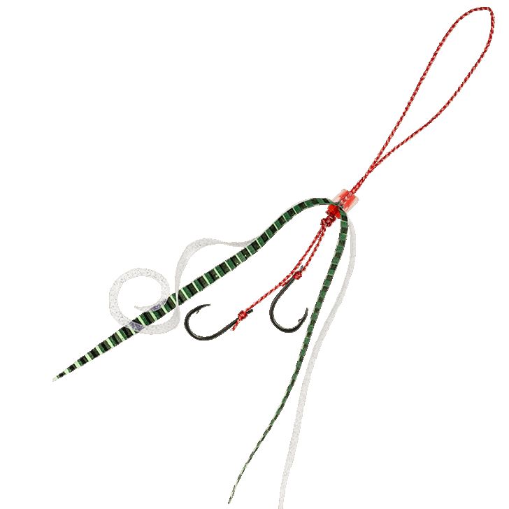 [ポイント最大15倍] ハヤブサ (Hayabusa) 釣り具 仕掛け フリースライド ネクタイフックセット ストレート&カーリー SE166 ケイムラグリーングロー