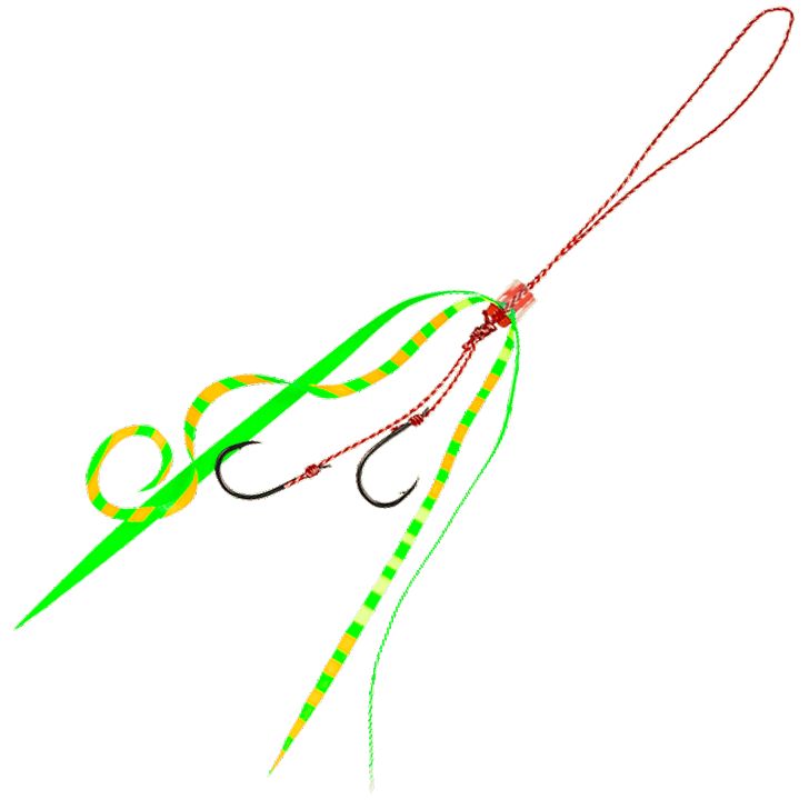 [ポイント最大15倍] ハヤブサ (Hayabusa) 釣り具 仕掛け フリースライド ネクタイフックセット ストレート&カーリー SE166 トリプルチャート