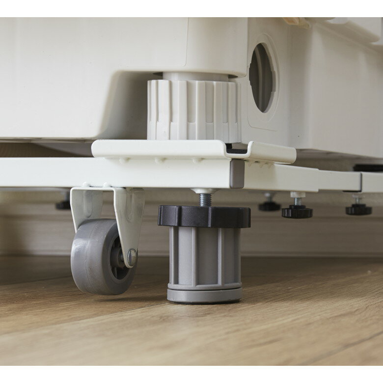 【洗濯機下の掃除が楽になる!】 角パイプ 洗濯機台 キャスター付き 洗濯機 置き 台 DSW-151 掃除 らく ..