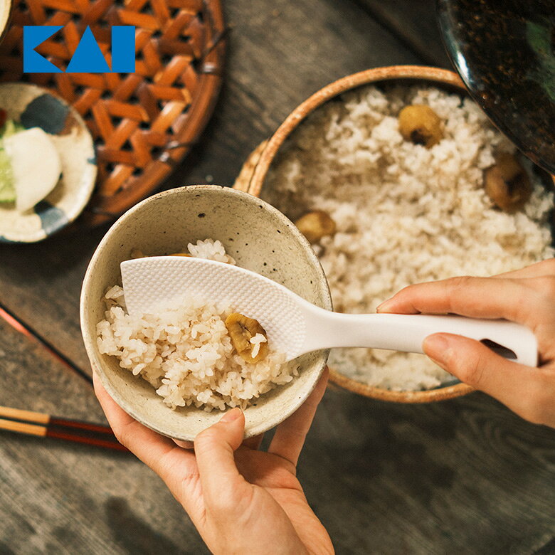 [エントリーでP+5倍] Kai Kitchen 盛り詰めしゃもじ 食洗機 スタンド しゃもじ