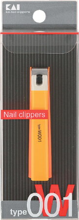 貝印 Nail Cippers ツメキリtypeW001 オレンジ KE0109 爪切り ネイルケア ツメキリ 身だしなみ 衛生用品 美粧